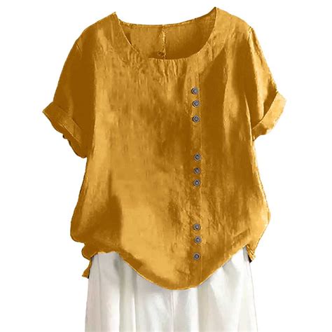 Uooqdmx Linen Clothes for Women, Linen Shirts for Women, Blouses for ...
