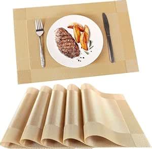 Buy ECO METRIX Placemats Set of 6 Dining Table Place Mats | Placemats ...