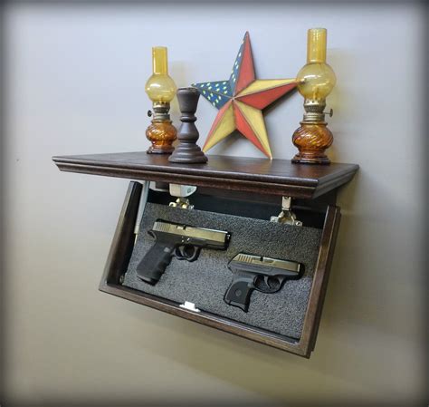 18 X 10 Oak Tactical Concealment Shelf With Secret Hidden Compartment ...