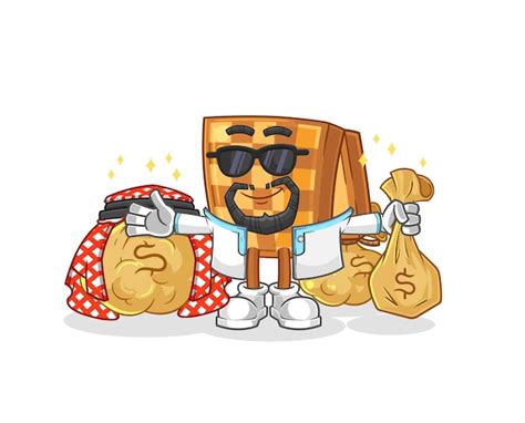 Vecteur de dessin animé de mascotte arabe riche d'échecs en bois ...