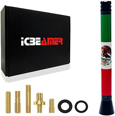 ICBEAMER 5 inch Mini Mexico Flag Aluminum Universal Auto Vehicle Radio ...