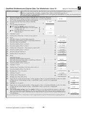 Qualified Dividends and Capital Gain Tax Worksheet Form 1040 - Line 16 ...