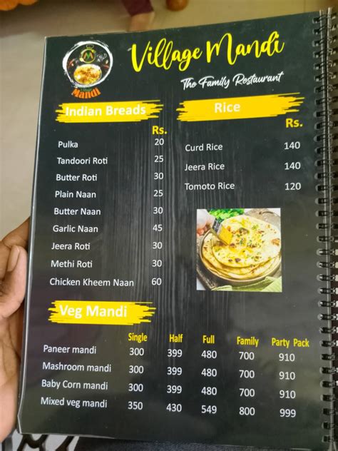 Menu at Village Mandi Family Restaurant, Bobbili