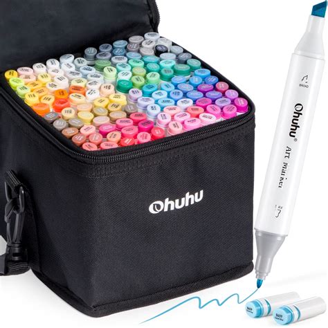 Ohuhu 120 Colours Art Markers Set, Dual Tips Coloring Marker Pens for ...