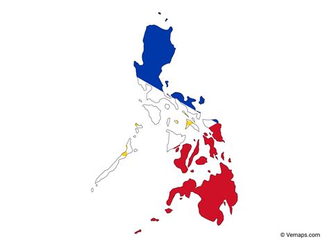 Flag Map of Philippines | Free Vector Maps