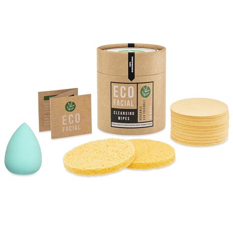 Eco Facial Cleanse 40 Natural Compressed Facial Sponges Biodegradable ...