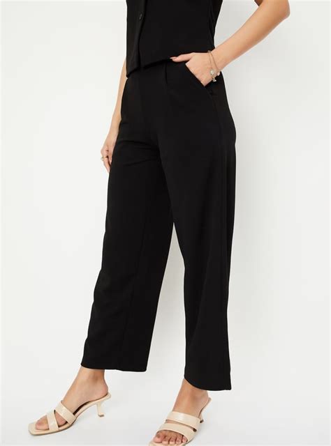Buy Women Solid Wide-Leg Trousers Online at just Rs. 1199.0 ...