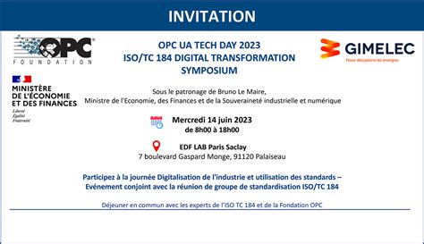 OPC UA TECH DAY 2023 et ISO/TC 184 Digital transformation Symposium ...