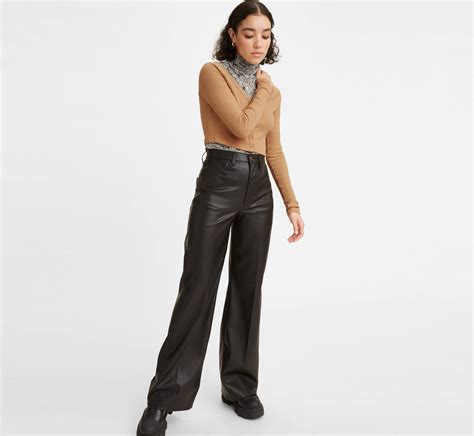 70's Faux Leather Flare Women's Pants - Black | Levi's® US