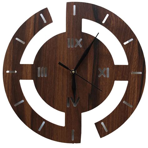 Buy MADHULI Wooden Wall Clock, MDF Designer Wall Watch, Big Size ...