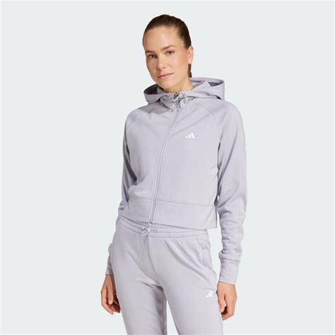 CLOTHING - AEROREADY Game and Go Full-Zip Hooded Fleece Jacket - Grey ...