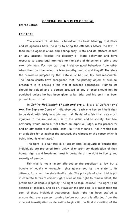 General Principles OF Trial - Mayakuntla Manasa - GEN ERAL PRI N CI ...