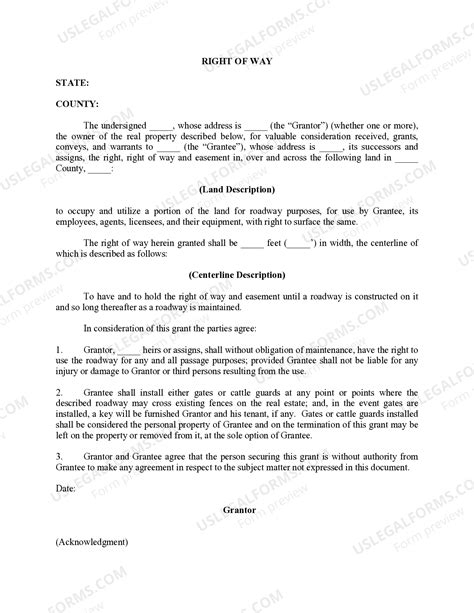 Right of Way | US Legal Forms