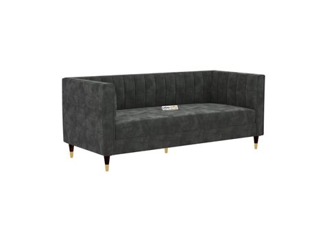 Buy Abro 3+1+1 Seater Fabric Sofa (Velvet, Stone Grey) Online in India ...