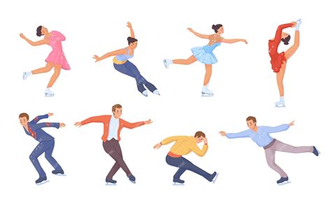 Premium Vector | Figure skating poses Ice skate olympic sport woman ...
