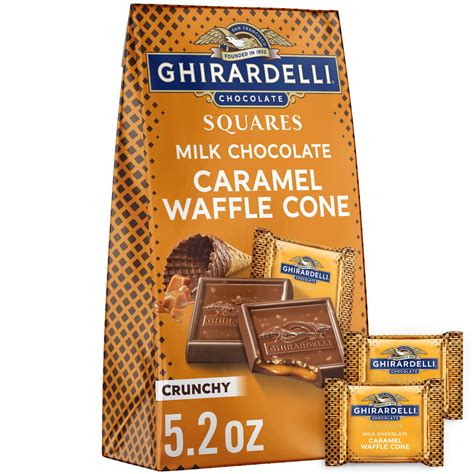 GHIRARDELLI Milk Chocolate Candy SQUARES with Caramel Waffle Cone ...