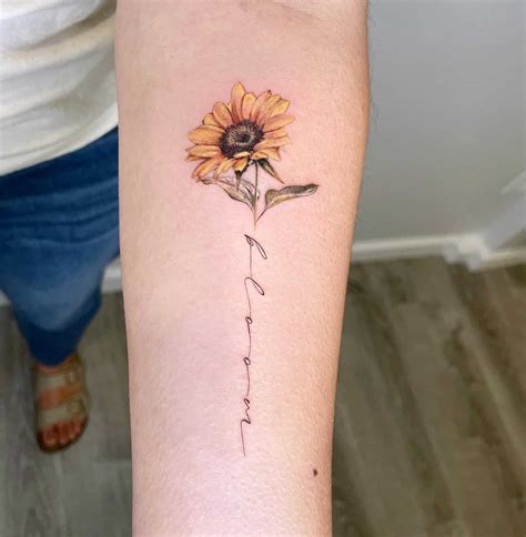 Sunflower Foot Tattoos