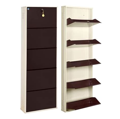 Metal Shoe Cabinet for Home with Doors & Lock| Wall Mount Metal Shoe ...