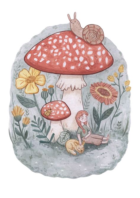 Kawaii Cute Mushroom Drawing - Drawing Improvement Challenges