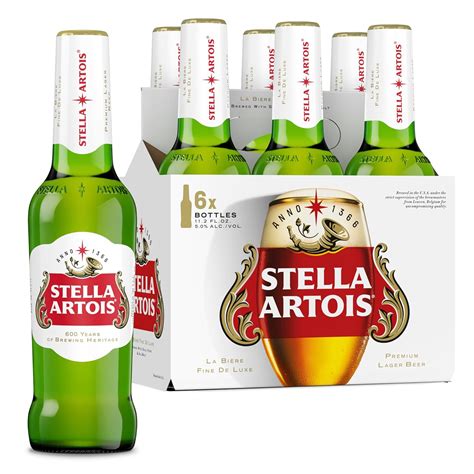 Stella Artois Lager, 6 Pack Beer - 11.2 FL OZ Bottles