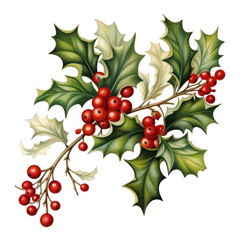 Vintage Christmas Holly Clipart