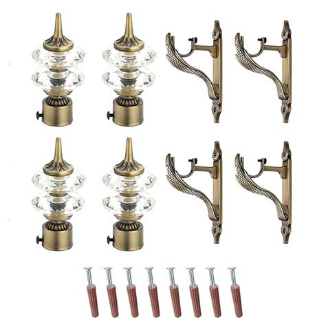 Double Diamond Aluminium Curtain Bracket with Support(Antique) – Gloxy