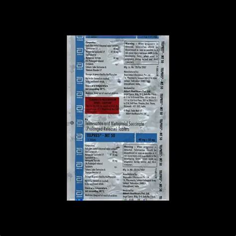 TELPRES MT 50MG TABLET 15'S: Uses, Price, Composition & Generic ...