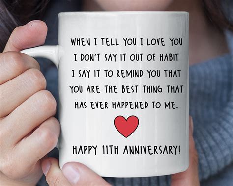 Happy 11th Anniversary Gifts for Men Women 11th Wedding | Etsy