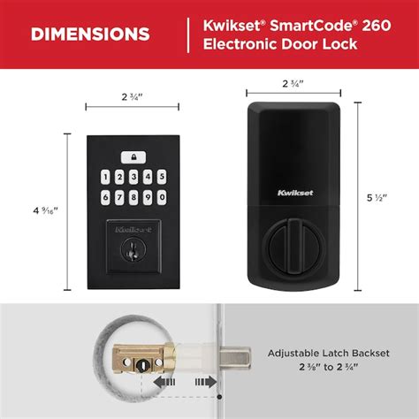 Kwikset 260 SmartCode Matte Black Electronic Deadbolt Smartkey with ...