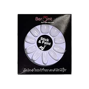 Buy Beromt Women's Acrylic Nails Stiletto Sharp False Nails Tip Natural ...