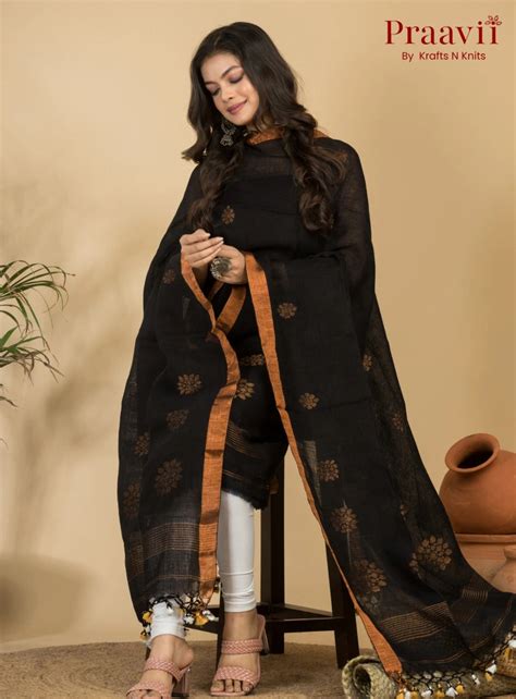 Classic Jet Black Pure Cotton Unstitched Jamdani 2-Piece Suit Set ...