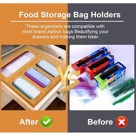 MT&L Ziplock Bags Organizer, Premium Solid Bamboo | Ubuy India