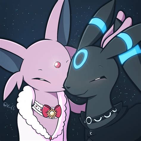 Espeon x Shiny Umbreon [11/24/22] by LadyXenochen on DeviantArt