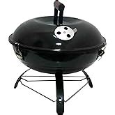Fabrilla Charcoal Barbeque Grill Set (Black) Round with 4 Skewers ...