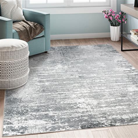 Art&Tuft Washable Rug, Anti-Slip Backing Abstract 6x9 Rug, Stain ...