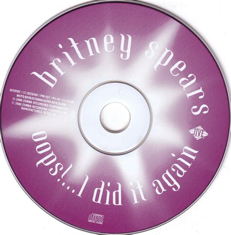 Copertina cd Britney Spears - Oops!... I Did It Again - CD, cover cd ...