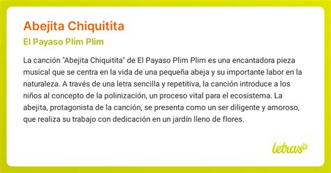Significado de la canción ABEJITA CHIQUITITA (El Payaso Plim Plim ...