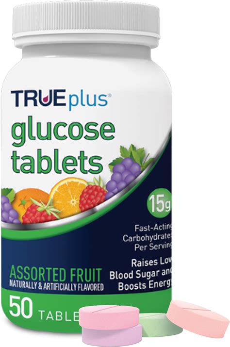 Trueplus Glucose Tablets Chewable Grape Raspberry Orange Flavors 15g ...