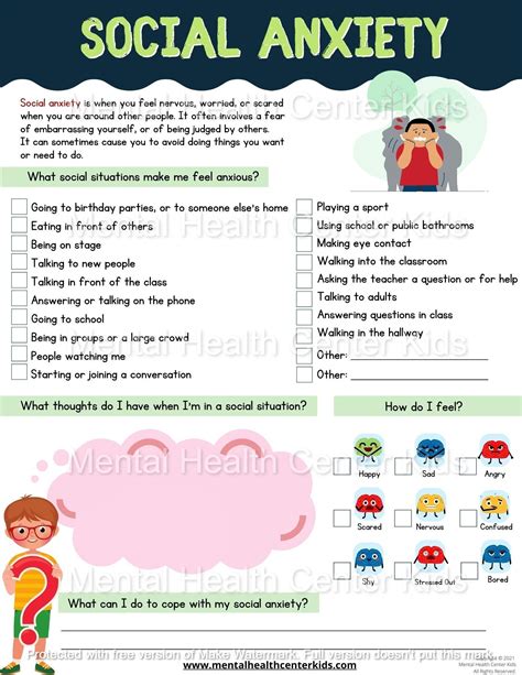 Social Anxiety - Worksheets Library