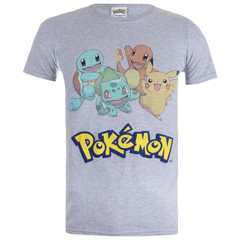 Pokemon Herren Starters T-Shirt - Sport Grau Merchandise | Zavvi.de