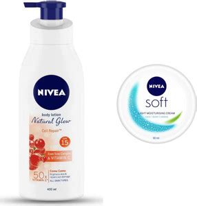 NIVEA Natural Glow Cell Repair Body Lotion 400ML& Soft Light ...