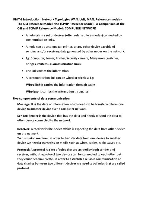 COMPUTER NETWORK - Study of Network Topologies and Reference Models ...