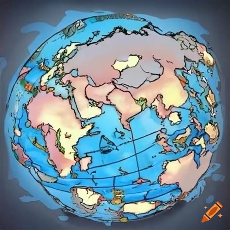 Illustration of world sizes comparison on Craiyon