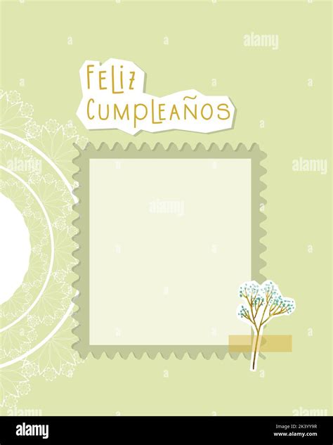 Feliz Cumpleanos Happy Birthday, written in spanish language, postcard ...
