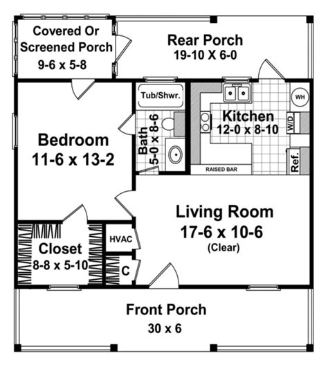 Compact Living: 600 Sq Ft House Plans with 1 Bedroom for Comfort and ...