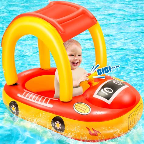 Amazon.com: Inflatable Baby Pool Float, Baby Swim Float with Removable ...