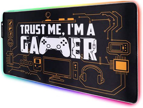 Speed RGB Gaming Mouse Pad, Soft Glowing 14 LED Modes, Gaming Desk ...