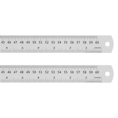 HARFINGTON 2pcs Stainless Steel Ruler 24 Inch 60cm Metric English Ruler ...