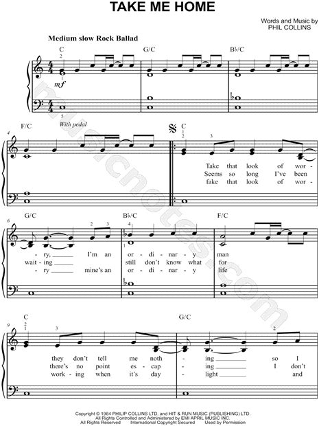 Take Me Home Phil Collins Lyrics Images Nomor Siapa