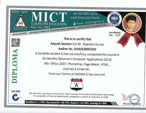 Verify Certificate of MICT 100% Assure Certification